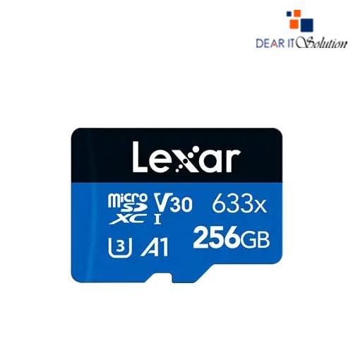 Lexar High-Performance 633x 256GB MicroSDXC UHS-I Memory Card with Adapter